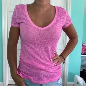 hot pink v neck